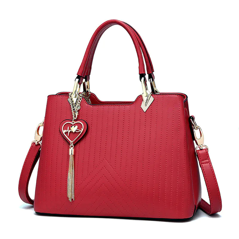 Riveted PU One-Shoulder Messenger Bag