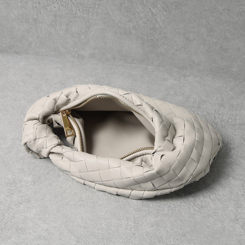 Trendy Cowhide Woven Leather Shoulder Bag