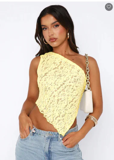 Lace Back Asymmetrical Women’s Tank Top