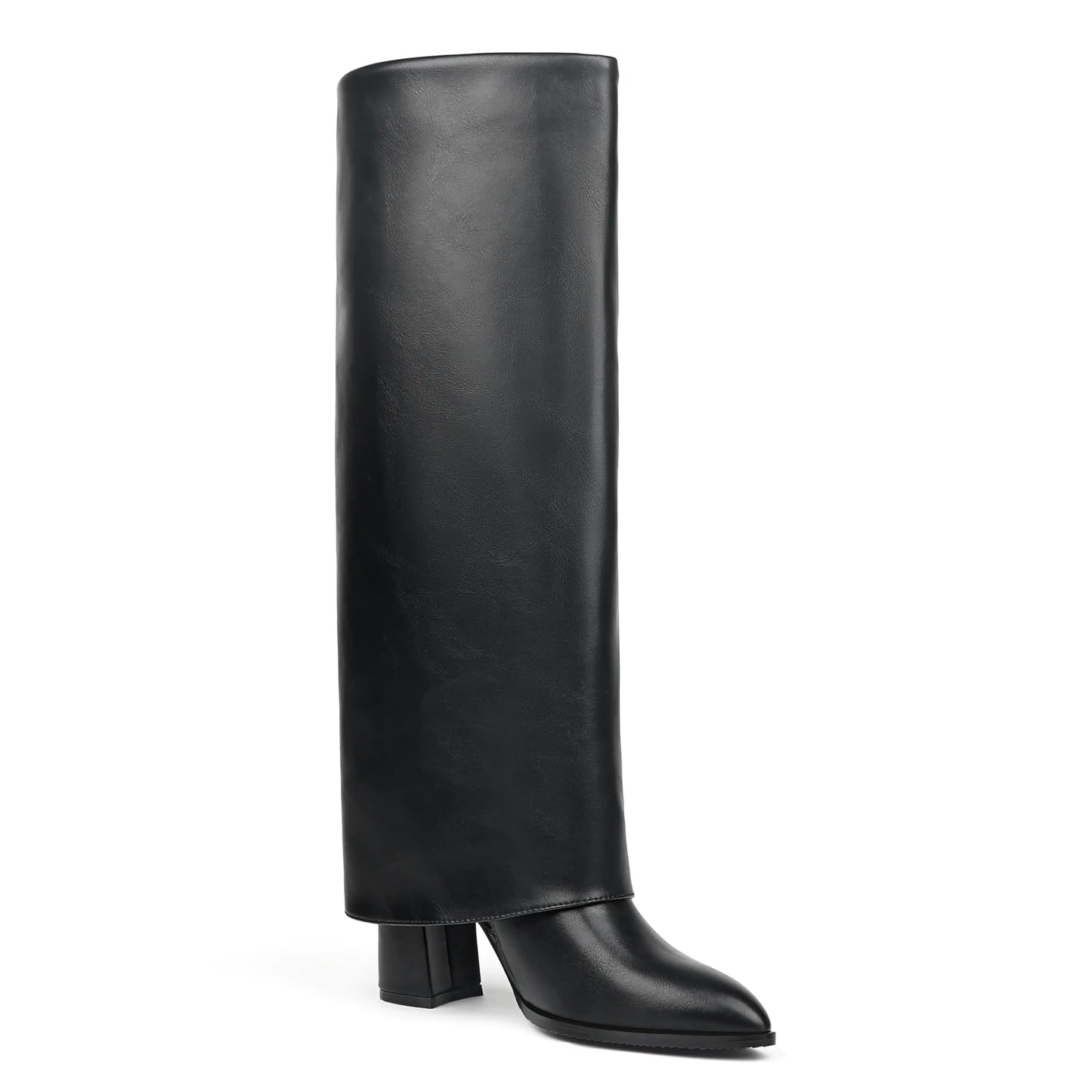 Fold Over Knee High Chunky Boots