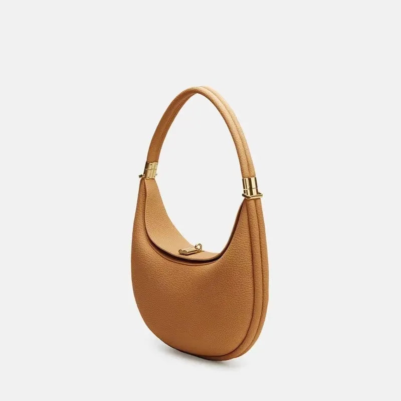 Leather Medium Oval Commuter Shoulder Bag