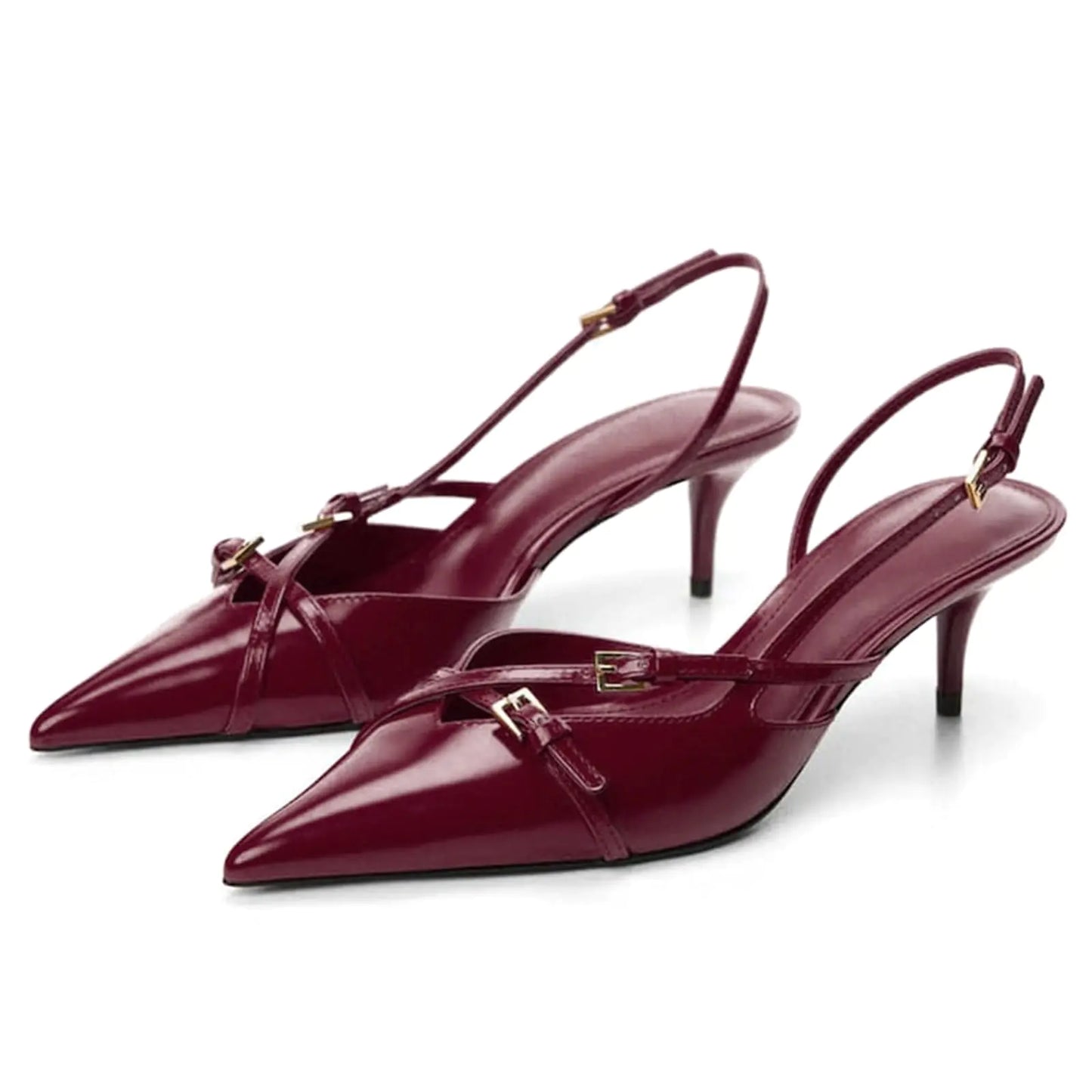 Pointed Slingback Kitten Pumps, 1.57”