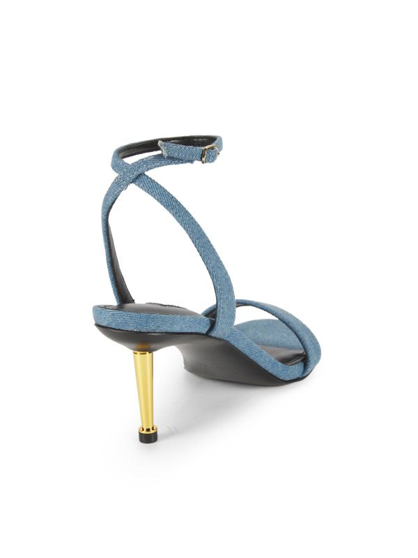 Denim-Blue Classic Stiletto Dress Sandal
