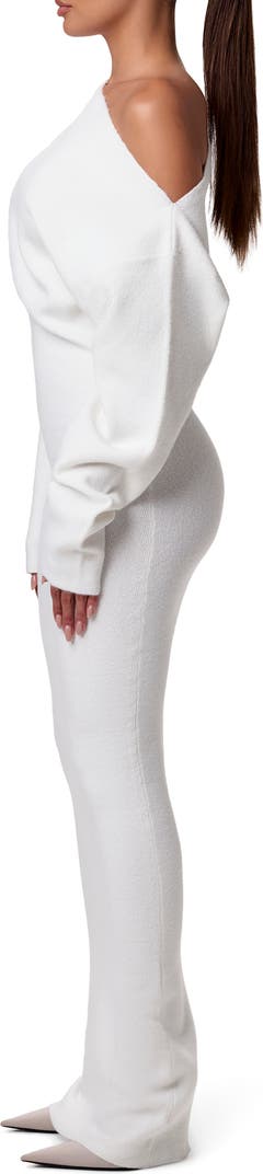 High-Waist Long Sleeve Slim Maxi