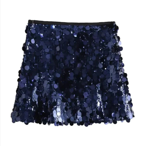 Body Hugging Sequin Sheath Mini Skirt