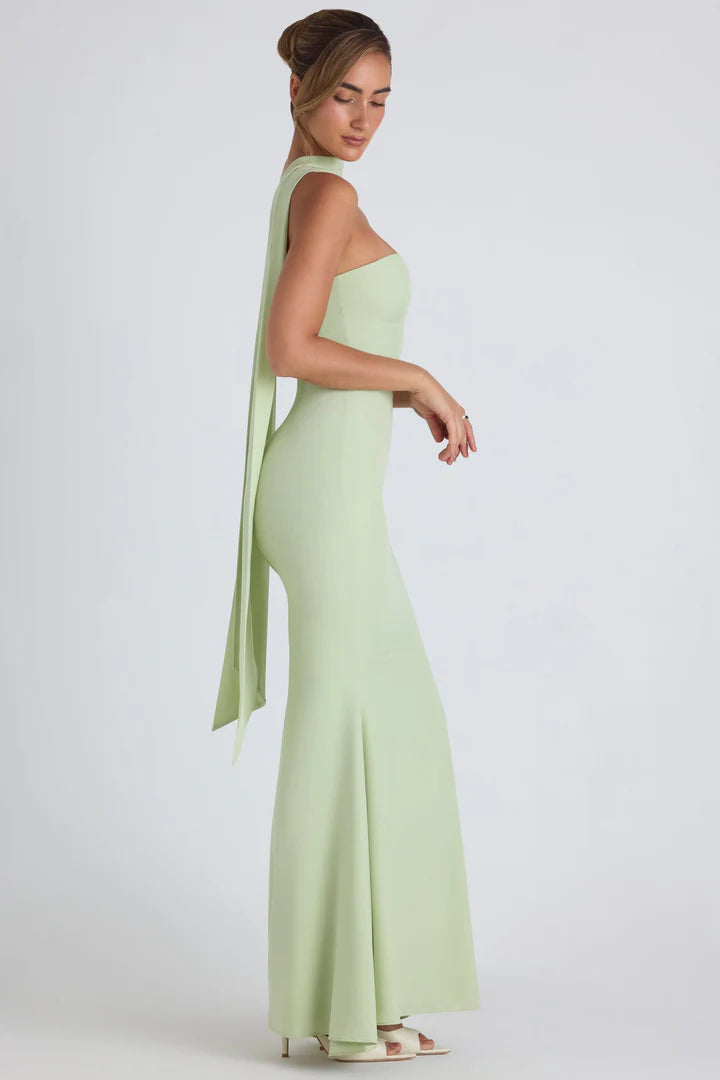 Slim Sheath Fishtail Dress with Shawl
