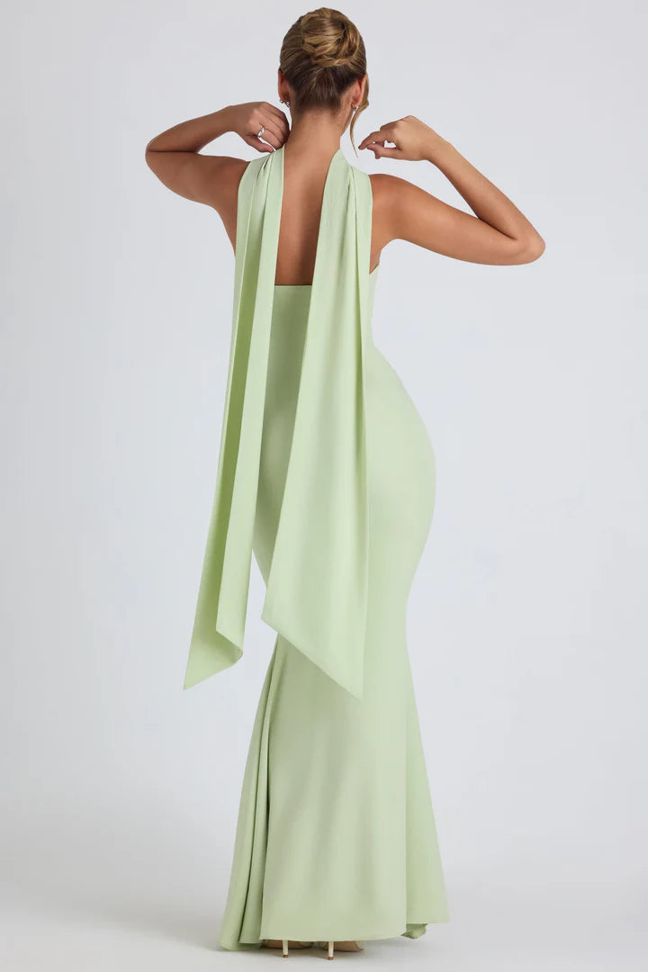 Slim Sheath Fishtail Dress with Shawl