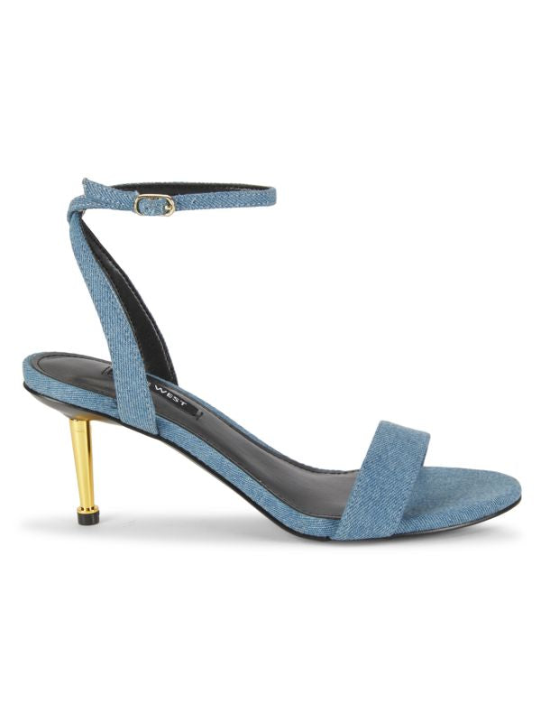 Denim-Blue Classic Stiletto Dress Sandal