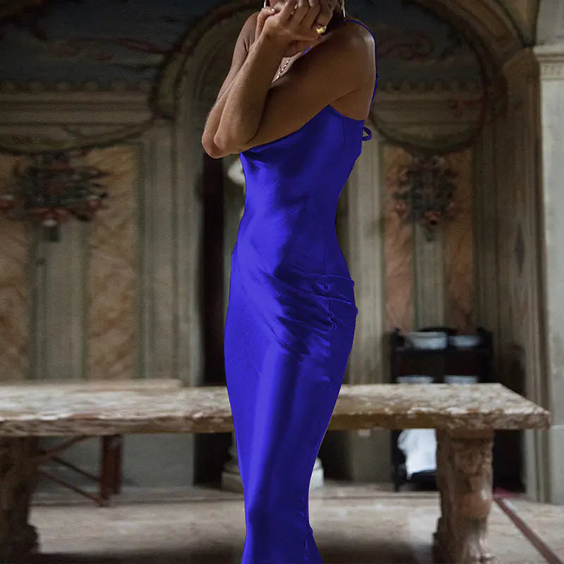 Strappy Cotton Backless Maxi with Slit
