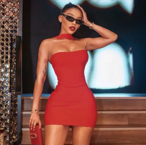 Slim Tube Top Mini Party Dress