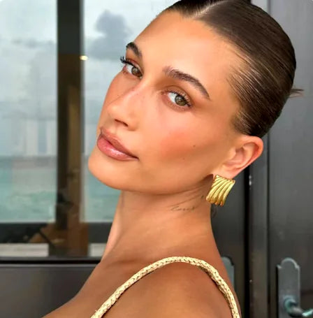 Modern Stainless Steel Ribbed Earrings