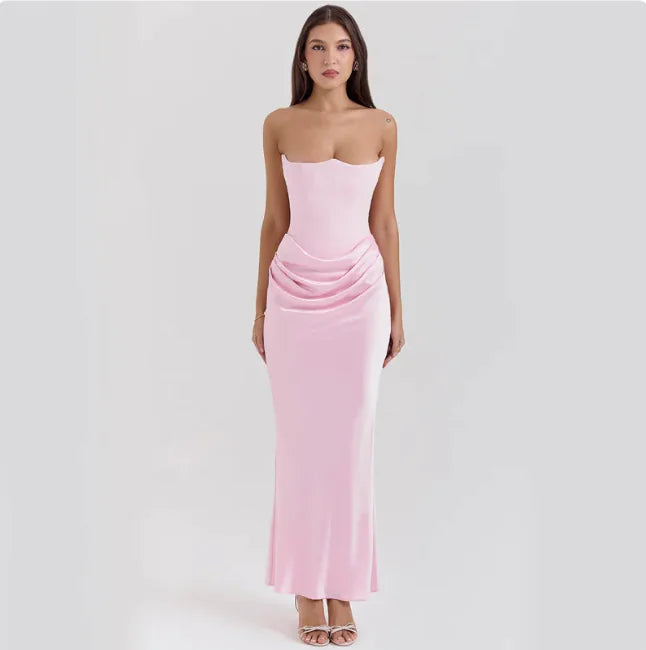 Strapless Backless Bodycon Maxi Evening Dress