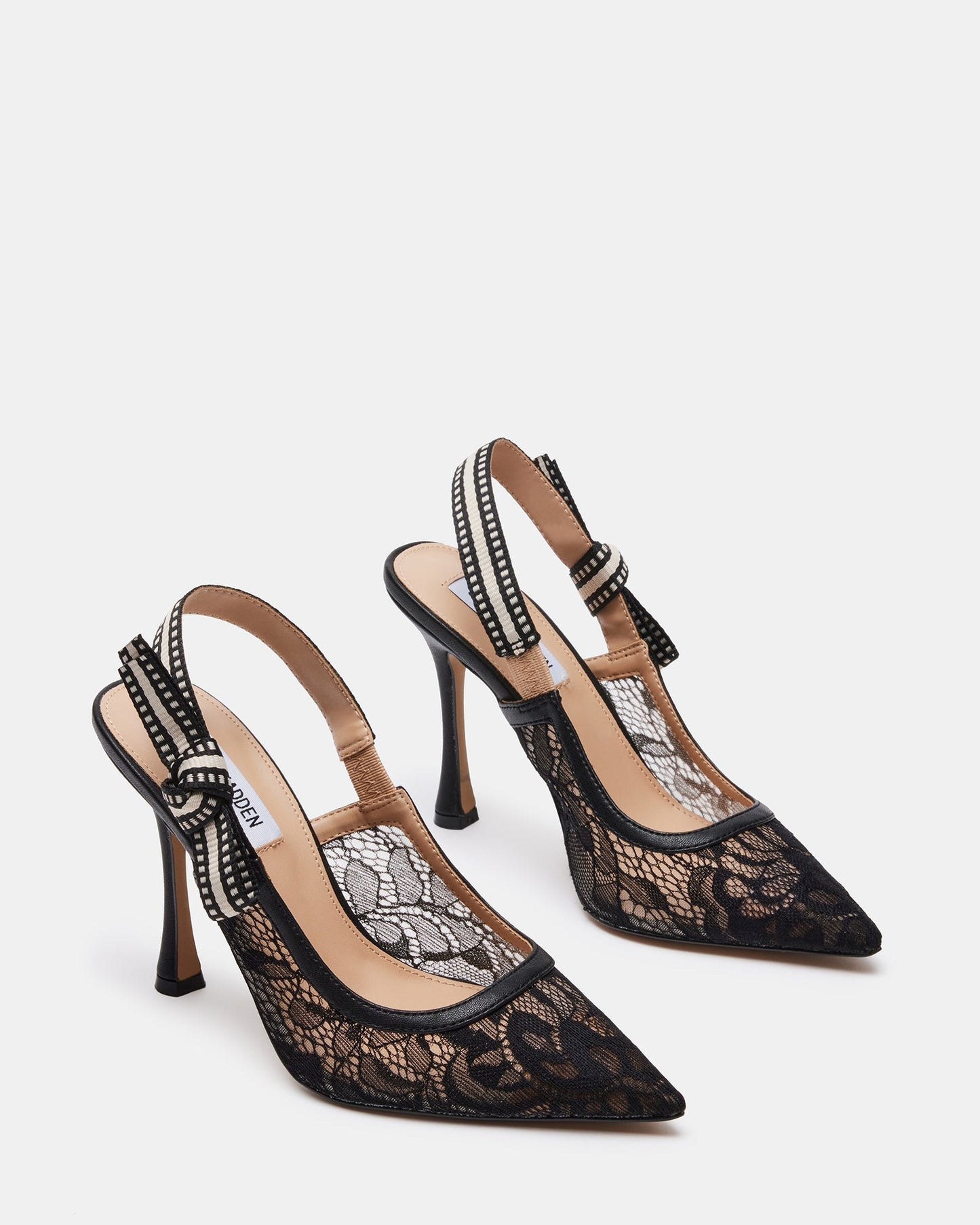 Steve Madden Bri Black Lace Slingback Pump