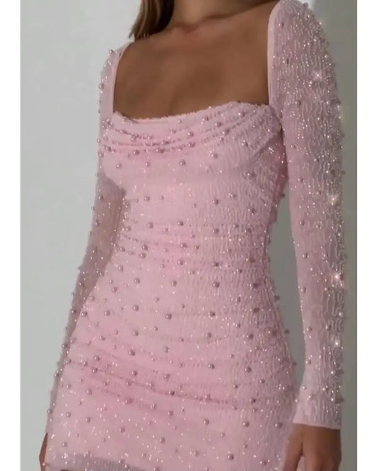 Glam Beaded Slim Fit Sheath Dress