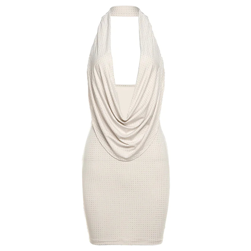 Backless Halter Sheath Slim Fit Dress
