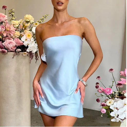 Off-Shoulder Tube Pullover Mini Dress