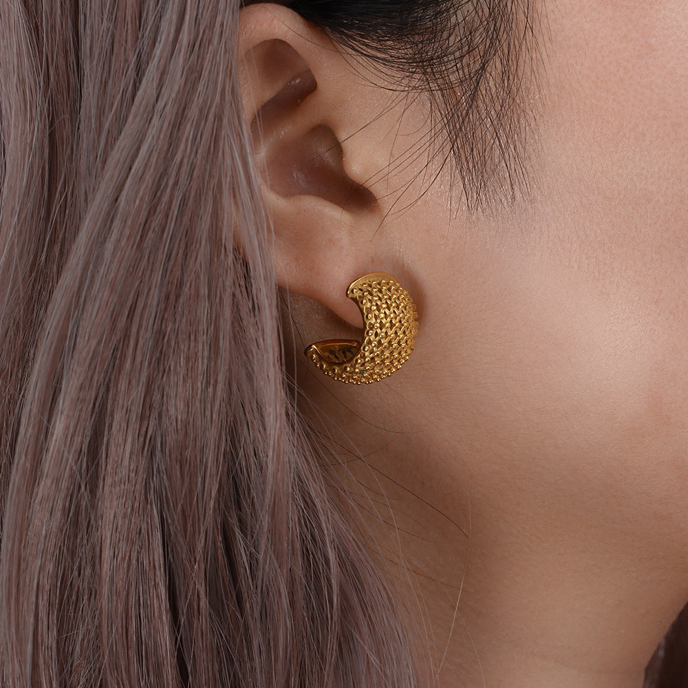 Minimalist Stainless Steel 18K Gold Earrings