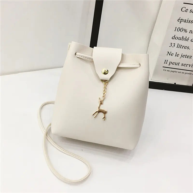 Vintage PU Mini Bucket Crossbody Bag
