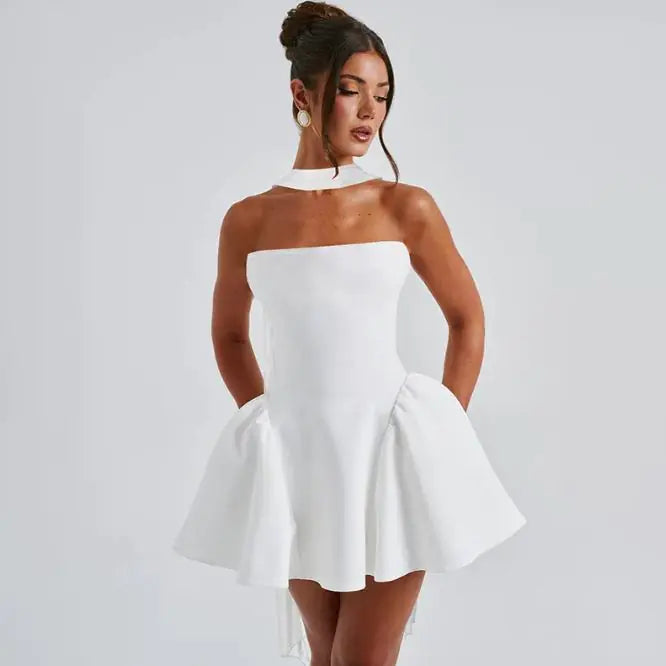 Strapless Tube Back Zipper Bodycon Mini Dress