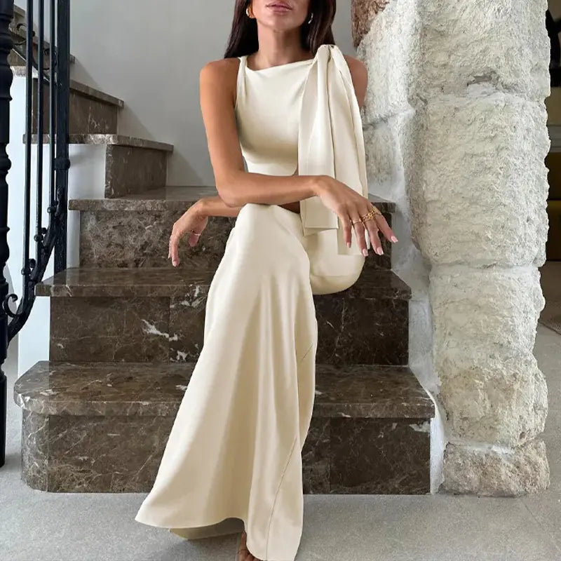 Summer Sleeveless Slim Lace-Up Dress