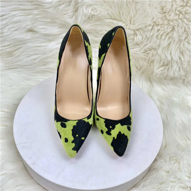Black/Green Camouflage Graffiti Stiletto Heels