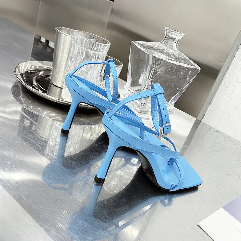 Square-Toe Strap 6–8cm Heeled Sandals