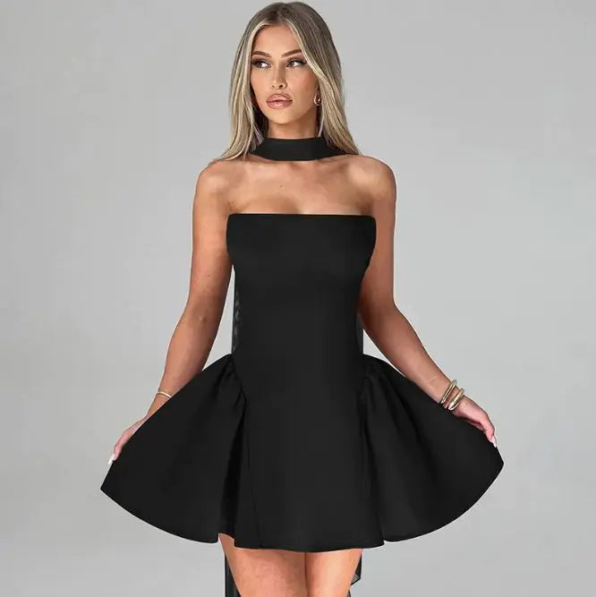 Strapless Tube Back Zipper Bodycon Mini Dress