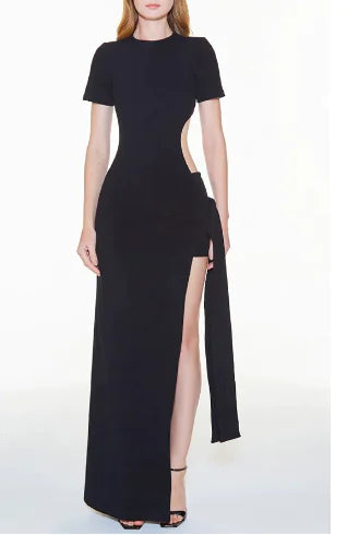 Cut Out Solid Color Bodycon Dress