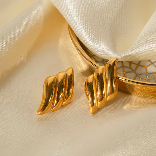 18K Gold Stainless Steel Vintage Minimalist Earrings