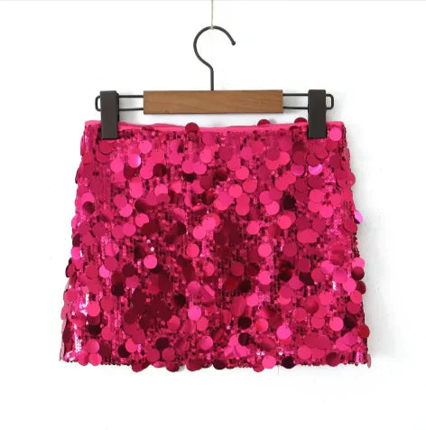 Body Hugging Sequin Sheath Mini Skirt