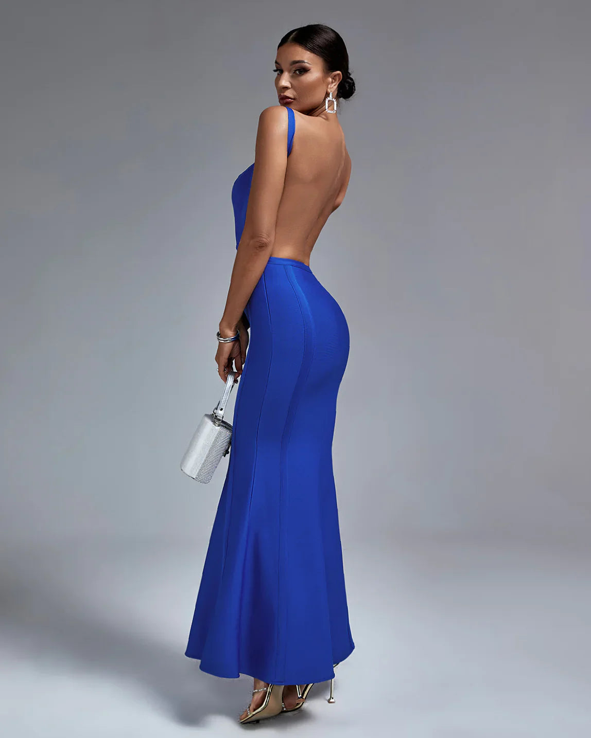 Bandage Open Back Mermaid Hem Long Dress