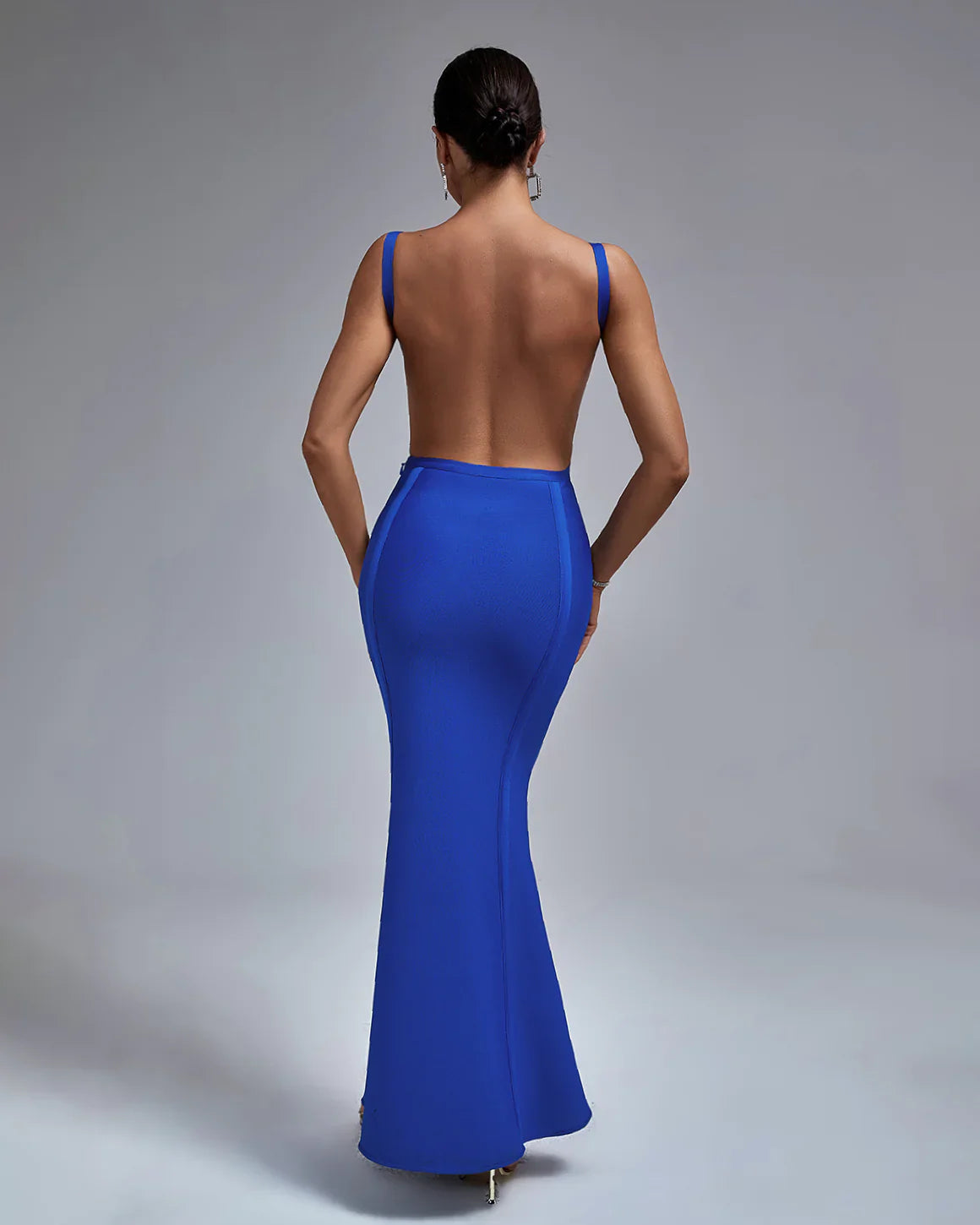 Bandage Open Back Mermaid Hem Long Dress