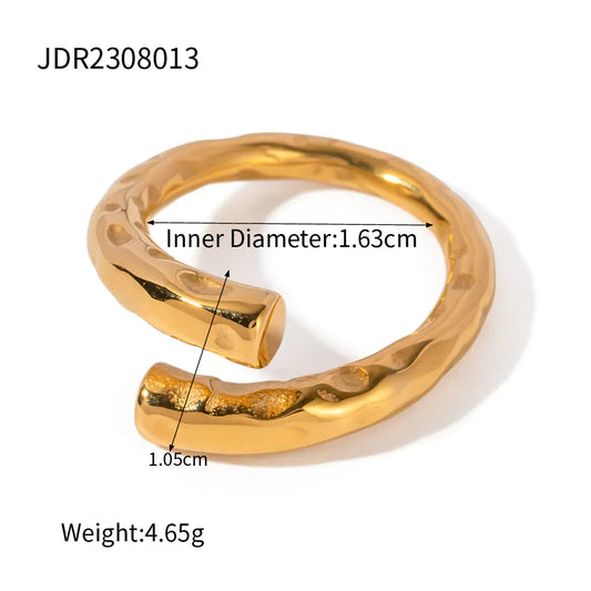18K PVD Gold Plated Geometric Stainless Steel Ring