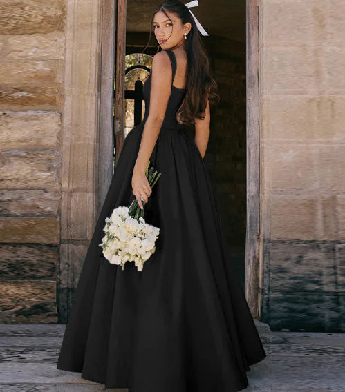 Black Elegant French Style Maxi Dress