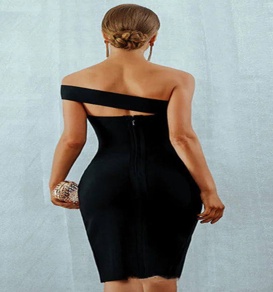 Off-Shoulder Split Maxi Evening Dress