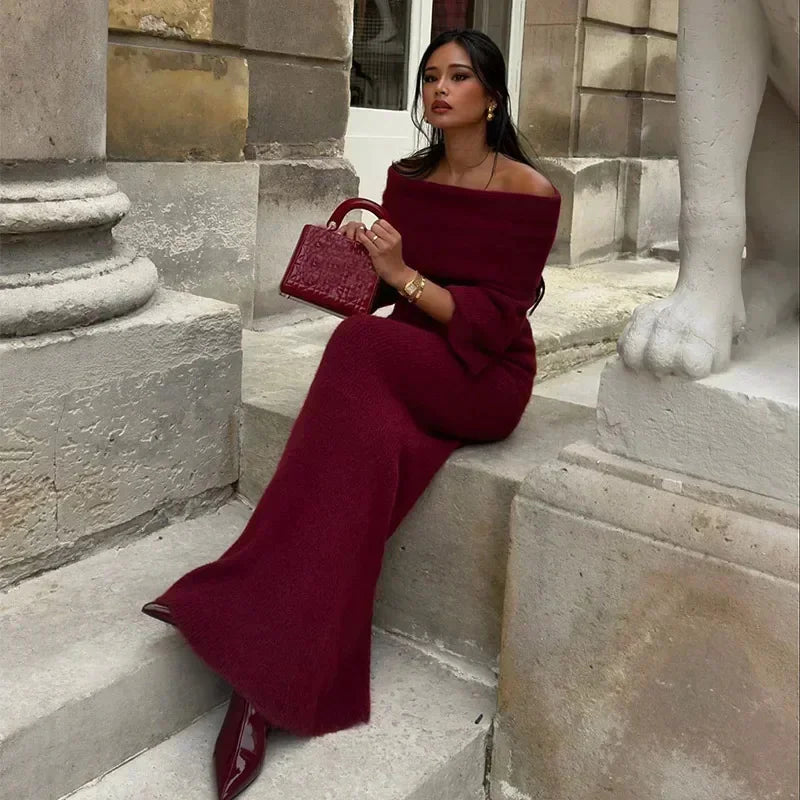 Slim Fit Off Shoulder Two Piece Set