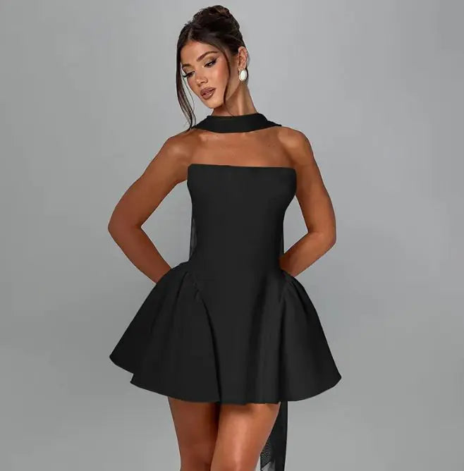 Strapless Tube Back Zipper Bodycon Mini Dress
