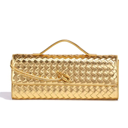 Handmade Woven Leather Evening Shoulder Bag