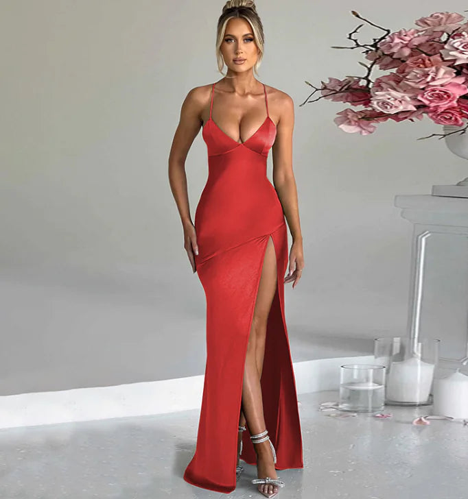 Backless Split Maxi Dress