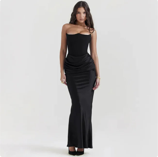 Strapless Backless Bodycon Maxi Evening Dress