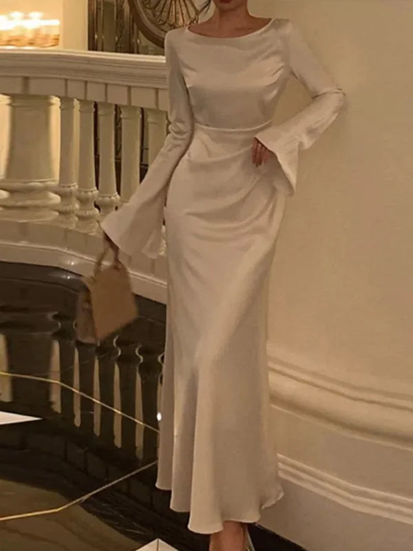Elegant Solid Color Long Bodycon Dress