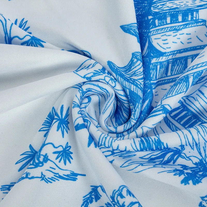 Sleeveless Printed Bandeau Slim-Fit Dress