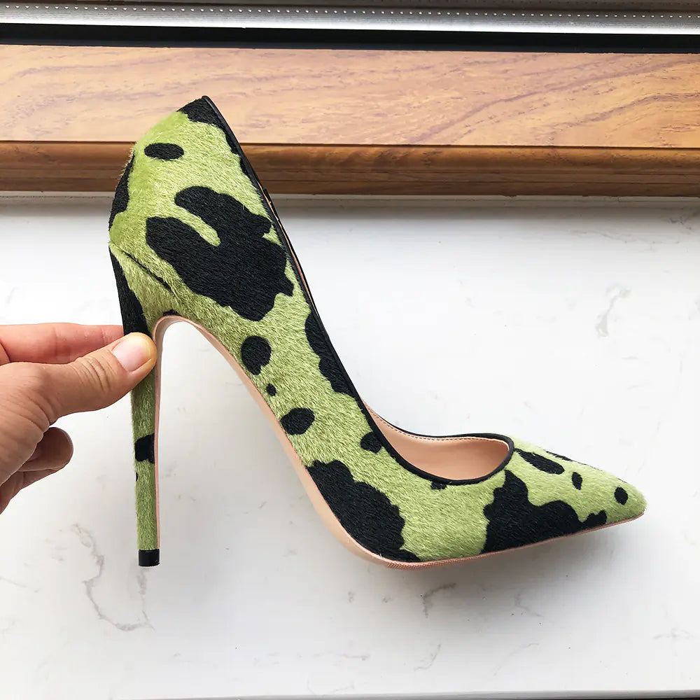 Black/Green Camouflage Graffiti Stiletto Heels