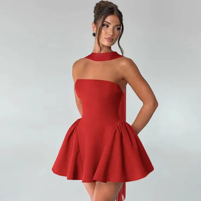 Strapless Tube Back Zipper Bodycon Mini Dress