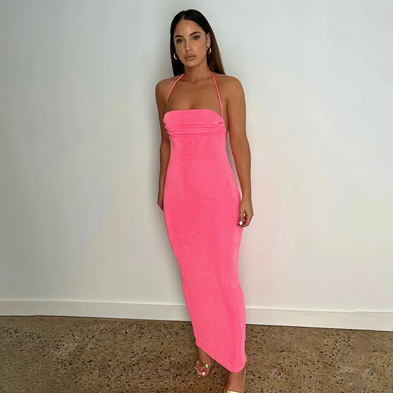 Backless Sleeveless Slim Fit Summer Maxi