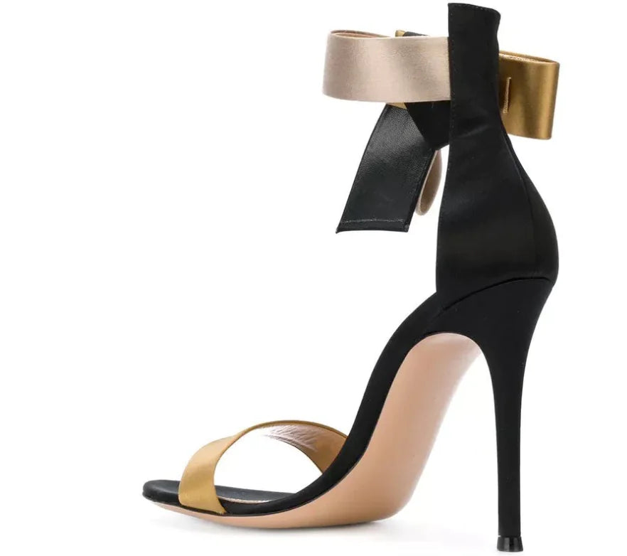 High Heel Open Toe Bow Sandals