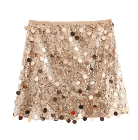 Body Hugging Sequin Sheath Mini Skirt