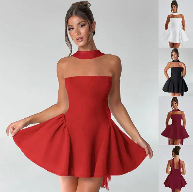Strapless Tube Back Zipper Bodycon Mini Dress