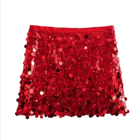 Body Hugging Sequin Sheath Mini Skirt