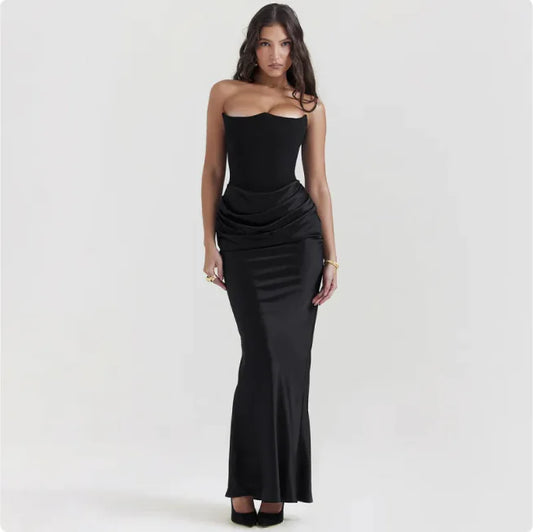 Strapless Bodycon Maxi Evening Dress